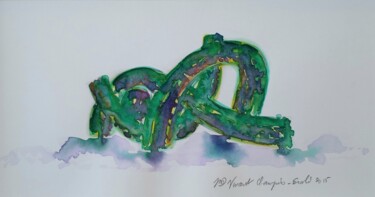 Peinture intitulée "Recline (Aqua 2 - 1…" par Vincent Champion-Ercoli, Œuvre d'art originale, Aquarelle