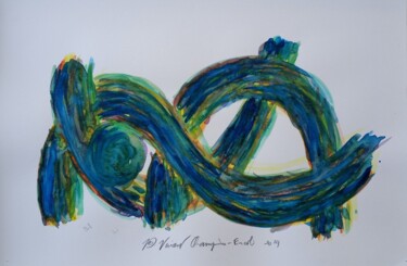 Schilderij getiteld "Recline (Aqua 1 - 2…" door Vincent Champion-Ercoli, Origineel Kunstwerk, Aquarel