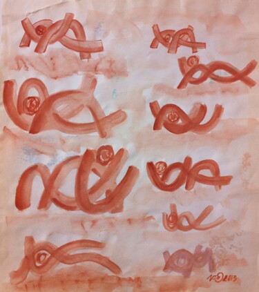 Schilderij getiteld "Recline (Aquarelle…" door Vincent Champion-Ercoli, Origineel Kunstwerk, Aquarel