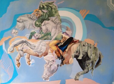 Pittura intitolato "La liberté contrari…" da Vincent Chignier, Opera d'arte originale, Olio Montato su Telaio per barella in…
