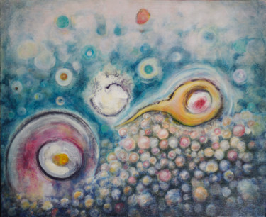 Painting titled "microcosme" by Vincent Delong, Original Artwork