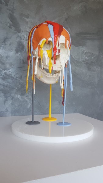 Sculpture titled "Surcharched Skull I…" by Vincent Docteur, Original Artwork, Resin