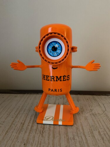Sculpture titled "Minion - Hermès" by Vincent Duchêne, Original Artwork, Stainless Steel