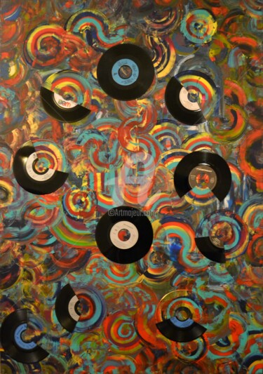 Peinture intitulée "Vinyles - N°36" par Vincent Faus, Œuvre d'art originale, Acrylique