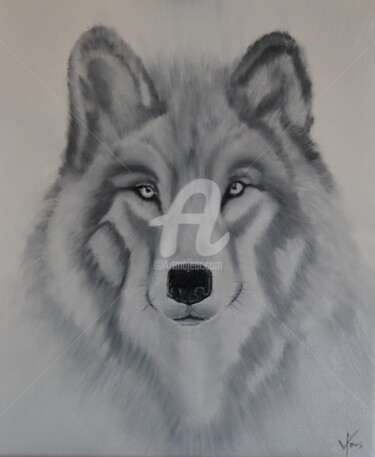 Peinture intitulée "Le loup - Huile sur…" par Vincent Faus, Œuvre d'art originale, Huile