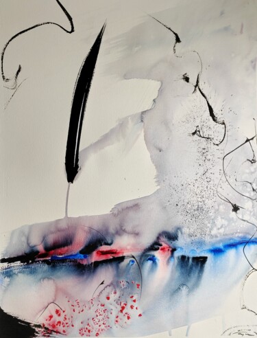 Peinture intitulée "Hanami 8" par Vincent Faye, Œuvre d'art originale, Aquarelle