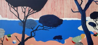 Malerei mit dem Titel "Paysage du sud" von Vincent Gabin, Original-Kunstwerk, Acryl