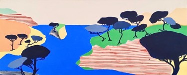 Pintura titulada "Mon île" por Vincent Gabin, Obra de arte original, Acrílico