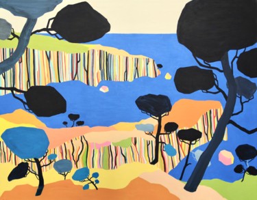 Peinture intitulée "Les grandes falaises" par Vincent Gabin, Œuvre d'art originale, Acrylique