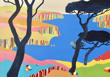 Peinture intitulée "Les grandes falaise…" par Vincent Gabin, Œuvre d'art originale, Acrylique