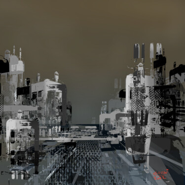 Digitale Kunst mit dem Titel "Vacuum City - Form…" von Vincent Guilbault, Original-Kunstwerk, Digitale Malerei