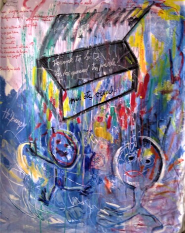 Malerei mit dem Titel "Ferme ta boîte (t'e…" von Demonsigny, Original-Kunstwerk, Acryl