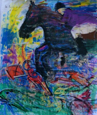 Peinture intitulée "Cavalier" par Demonsigny, Œuvre d'art originale, Acrylique