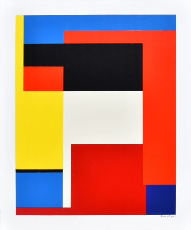 Painting titled "Composition de coul…" by Vincent Huot, Original Artwork, Acrylic Mounted on Wood Stretcher frame