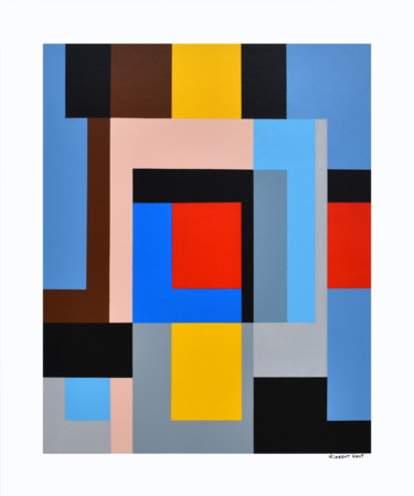 Painting titled "Collection Bauhaus" by Vincent Huot, Original Artwork, Acrylic Mounted on Wood Stretcher frame