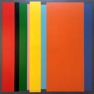 Schilderij getiteld "Palette de couleurs" door Vincent Huot, Origineel Kunstwerk, Acryl Gemonteerd op Frame voor houten bran…