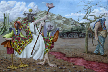 Peinture intitulée "Le défilé des Eriny…" par Vincent Lacroix, Œuvre d'art originale, Huile