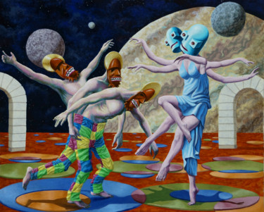 Pintura titulada "Digital dance" por Vincent Lacroix, Obra de arte original, Oleo