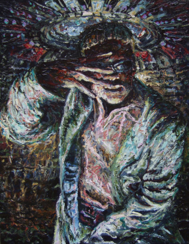 Painting titled "Personne n'entend" by Vincent Lacroix, Original Artwork, Acrylic