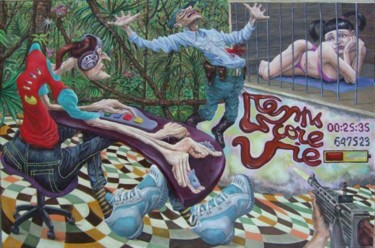 Peinture intitulée "La femme et le pant…" par Vincent Lacroix, Œuvre d'art originale, Acrylique