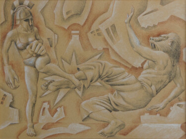 Pittura intitolato "Fight for freedom" da Vincent Lacroix, Opera d'arte originale, Matita Montato su Altro pannello rigido