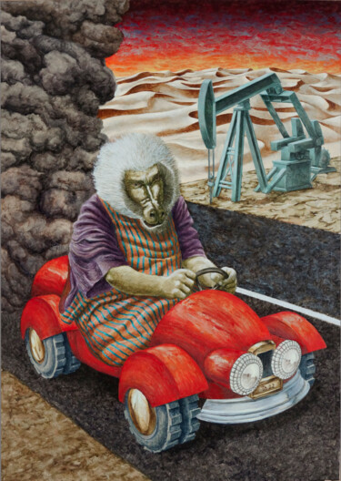 Pittura intitolato "Energie fossile" da Vincent Lacroix, Opera d'arte originale, Olio