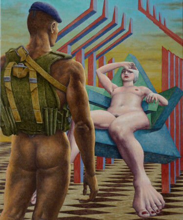 Malerei mit dem Titel "Venus et Mars" von Vincent Lacroix, Original-Kunstwerk, Öl