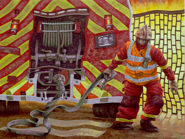 "Incendie" başlıklı Tablo Vincent Lacroix tarafından, Orijinal sanat, Petrol