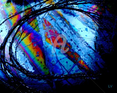 Digital Arts titled "Abstrait 24 "Rainbo…" by Vincent Litoux, Original Artwork, Photo Montage