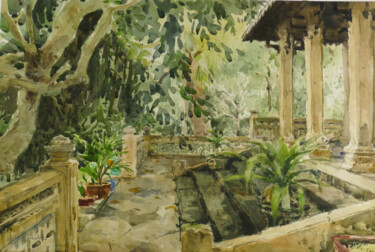 Painting titled "Saigon Vietnam - pa…" by Vincent Monluc, Original Artwork, Watercolor
