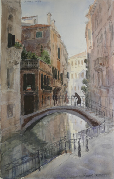 "Ponte Tetta - Venise" başlıklı Tablo Vincent Monluc tarafından, Orijinal sanat, Suluboya
