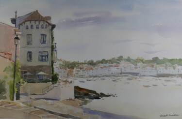 Painting titled "Cadaques - Espagne…" by Vincent Monluc, Original Artwork, Watercolor