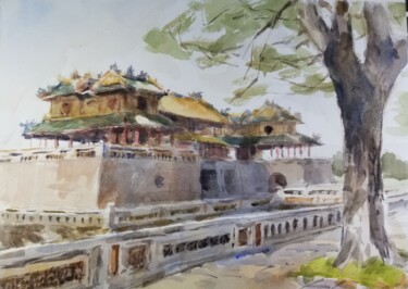 Painting titled "Imperial City 01- H…" by Vincent Monluc, Original Artwork, Watercolor