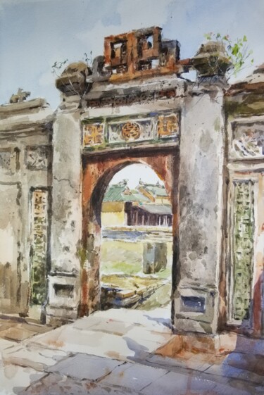 Painting titled "Imperial city Entra…" by Vincent Monluc, Original Artwork, Watercolor