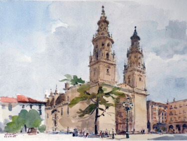 Pintura titulada "Logrono-03" por Vincent Monluc, Obra de arte original, Acuarela