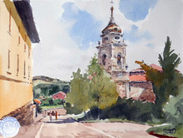 Painting titled "Villafranca Montes…" by Vincent Monluc, Original Artwork, Watercolor