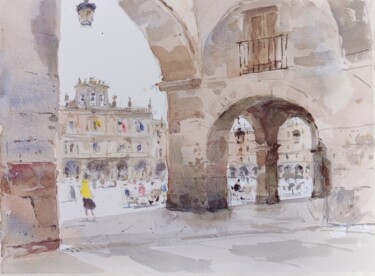 Pintura intitulada "Salamanca 12" por Vincent Monluc, Obras de arte originais, Aquarela