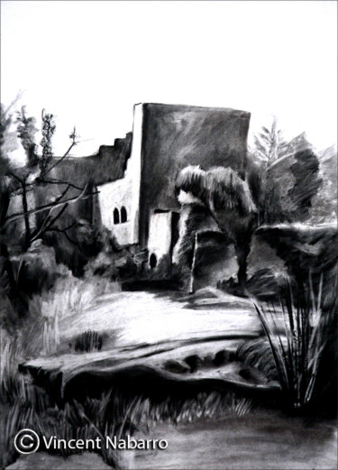 Drawing titled "Le chateau" by Vincent Nabarro, Original Artwork
