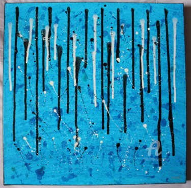 Peinture intitulée "blue rain" par Vnoel, Œuvre d'art originale, Acrylique