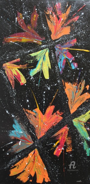 Peinture intitulée "Flora tableau abstr…" par Vnoel, Œuvre d'art originale, Acrylique