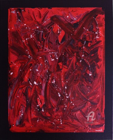 Peinture intitulée ""De rouge & De noir…" par Vnoel, Œuvre d'art originale, Acrylique