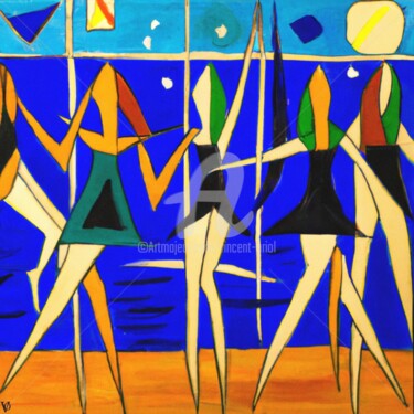 Digitale Kunst mit dem Titel ""Les demoiselles de…" von Vincent Oriol, Original-Kunstwerk, Digitale Malerei