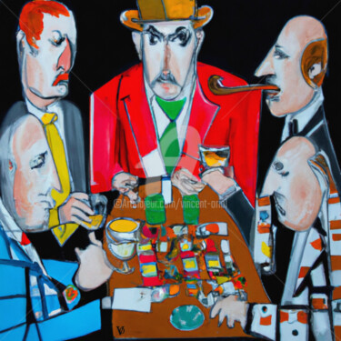 Arts numériques intitulée ""Jeux d'argent"" par Vincent Oriol, Œuvre d'art originale, Peinture numérique