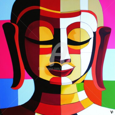 Цифровое искусство под названием ""Bouddha" Collectio…" - Vincent Oriol, Подлинное произведение искусства, Цифровая живопись