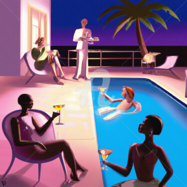 Arte digitale intitolato ""Swimming Pool" Ser…" da Vincent Oriol, Opera d'arte originale, Pittura digitale
