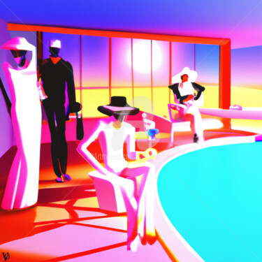 Цифровое искусство под названием ""Swimming Pool" Ser…" - Vincent Oriol, Подлинное произведение искусства, 2D Цифровая Работа