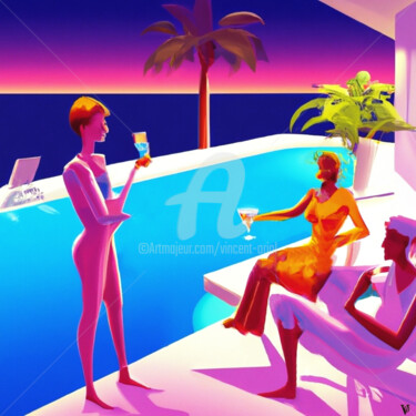 Arts numériques intitulée ""Swimming Pool" Ser…" par Vincent Oriol, Œuvre d'art originale, Peinture numérique