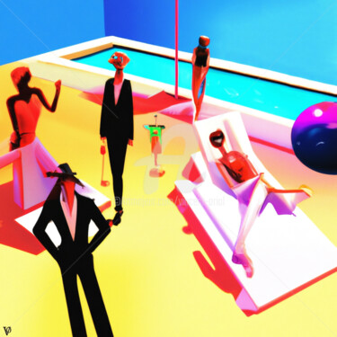 Grafika cyfrowa / sztuka generowana cyfrowo zatytułowany „"Swimming Pool" Ser…” autorstwa Vincent Oriol, Oryginalna praca, M…