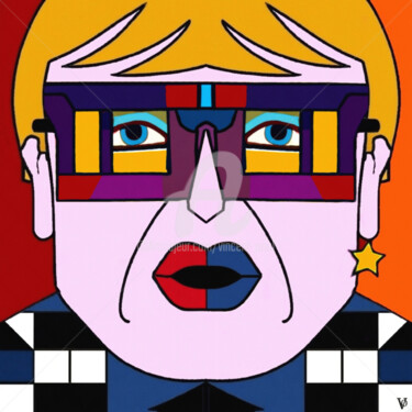 「" Sir Elton" série…」というタイトルのデジタルアーツ Vincent Oriolによって, オリジナルのアートワーク, デジタル絵画 アルミニウムにマウント