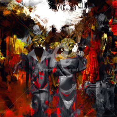 Arte digitale intitolato ""the village" série…" da Vincent Oriol, Opera d'arte originale, Pittura digitale